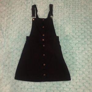 Black Denim Overall Dress